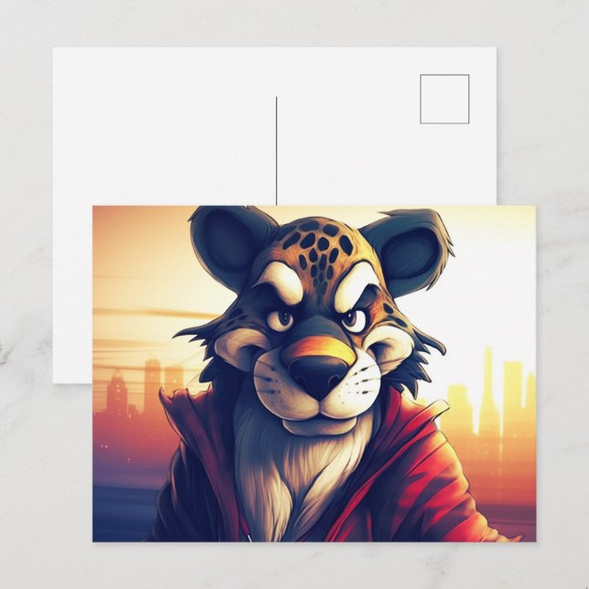 Carte Postale Lion Cute (Devant / Derrière)