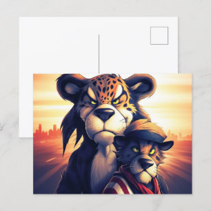 Carte Postale Lion Cute
