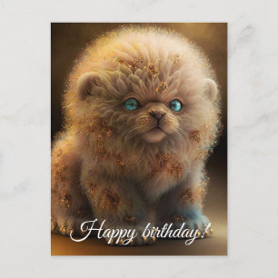 Carte Postale Lion de chiot glamour.