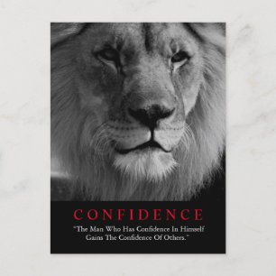 Carte Postale Lion de confiance noir blanc inspiré