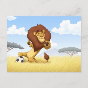 Carte postale Lion de football