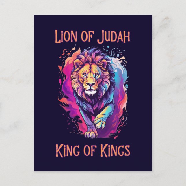 Carte Postale Lion de Juda foi chrétienne Jésus Don (Devant)