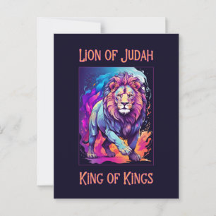 Carte Postale Lion de Juda Jésus Foi Art chrétien