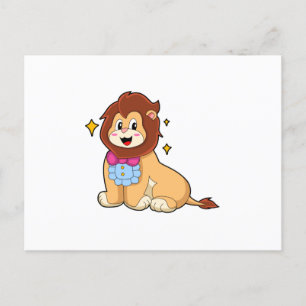 Carte Postale Lion en Gentleman avec Cravate.PNG