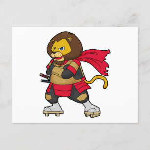 Carte Postale Lion en Guerrier avec Cape