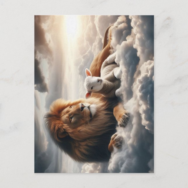 Carte postale Lion et agneau (Devant)