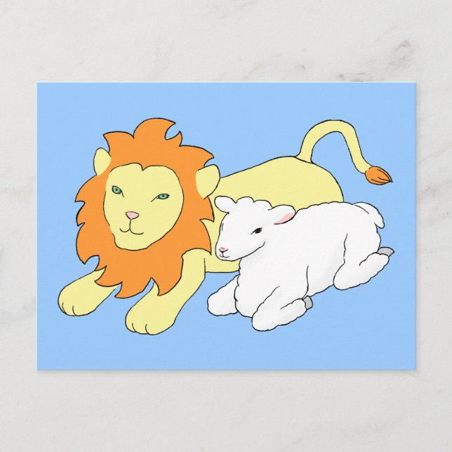 Carte Postale Lion et agneau (Devant)