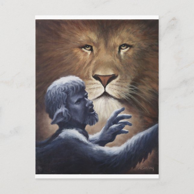 Carte Postale Lion et statue (Devant)