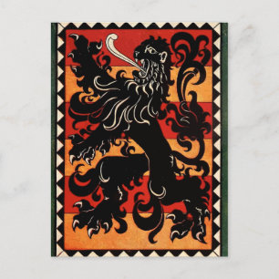Carte Postale Lion héraldique vintage (Belgique)