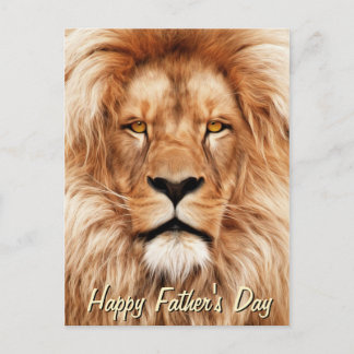 Carte Postale Lion Le Roi Fête des pères de peinture photo