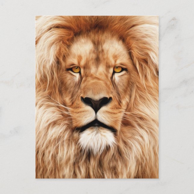 Carte Postale Lion Le Roi Photo Peinture (Devant)