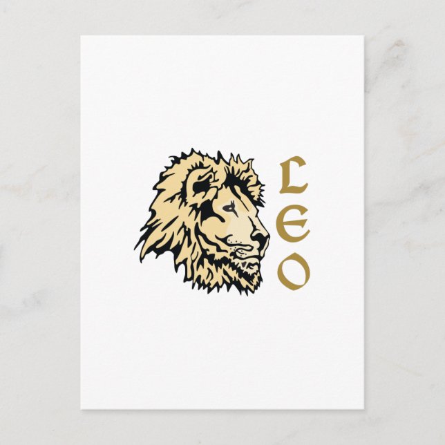 CARTE POSTALE LION LEO ZODIAC (Devant)
