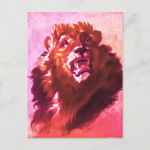 Carte Postale Lion - Peinture italienne