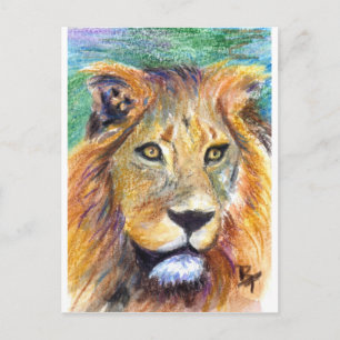 Carte postale Lion Portrait ACEO