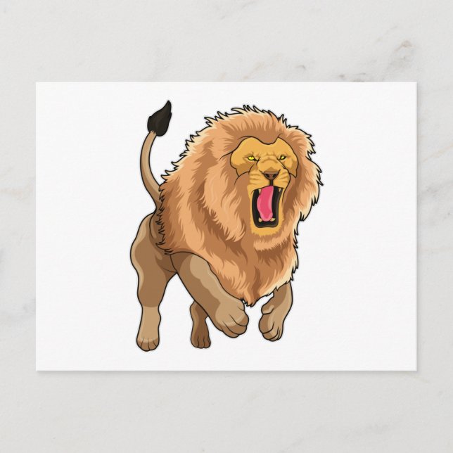 Carte Postale Lion qui saute (Devant)