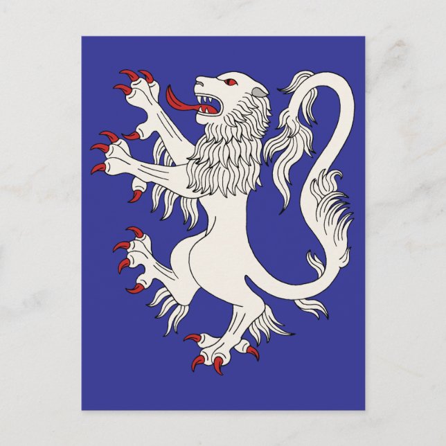 Carte Postale Lion Rampant Argent (Devant)