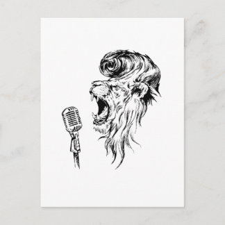 Carte Postale Lion Rock&roll