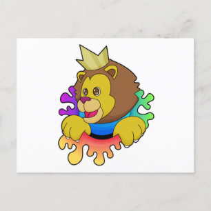 Carte Postale Lion roi avec couronne