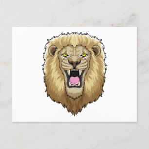 Carte Postale Lion rugissant