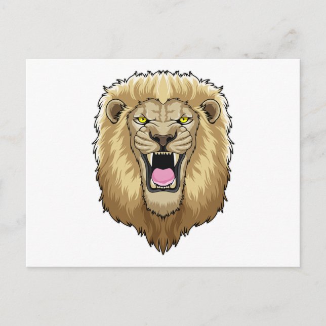 Carte Postale Lion rugissant (Devant)