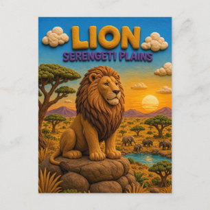 Carte Postale Lion Serengeti Plaine Moderne KlayKoo