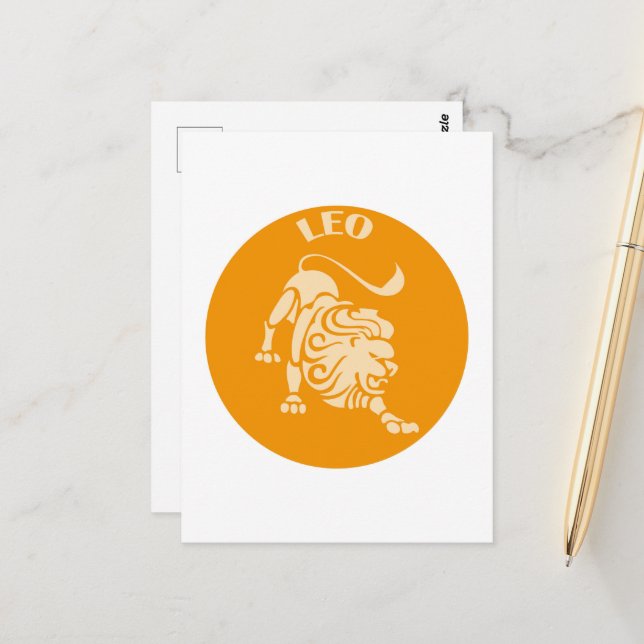 Carte Postale Lion, Signe du zodiaque, Horoscope, Astrologie (Devant/Arrière en situation)