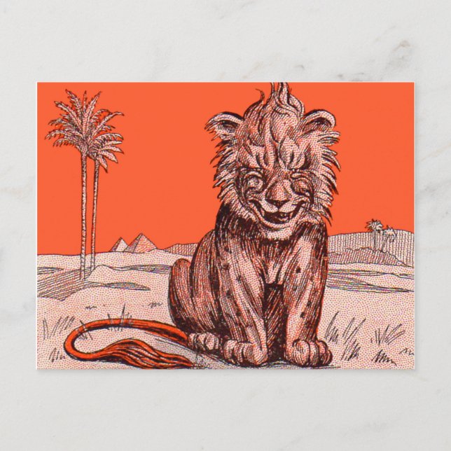 Carte Postale lion souriant (Devant)