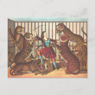 Carte postale Lion Tamer Vintage Circus