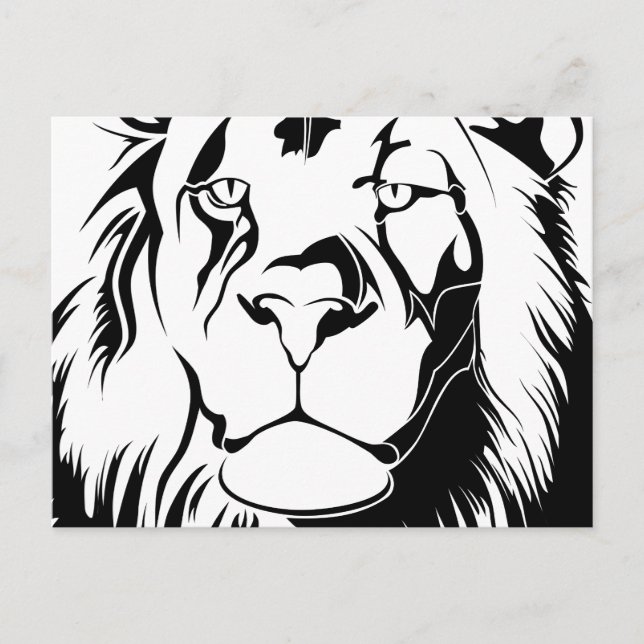 Carte Postale Lion Tribal 002 (Devant)