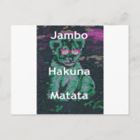 Lion vert avec lunettes roses "Hakuna Matata" Art