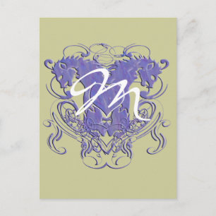 Carte Postale Lions vintages avec perruques 4 têtes et tourbillo