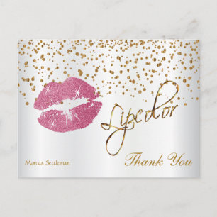 Carte Postale Lipcolor Jolies lèvres roses - Merci