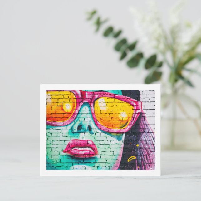 Carte postale - Lipstick Urban Street Art (Debout devant)