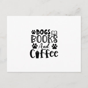 Carte Postale Lire Art Chiens Livres Et Café
