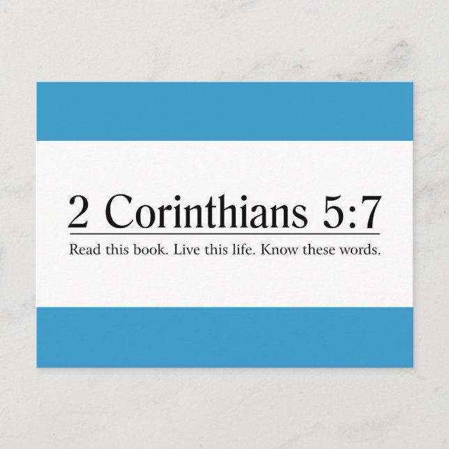 Carte Postale Lire la Bible 2 Corinthiens 5:7 (Devant)