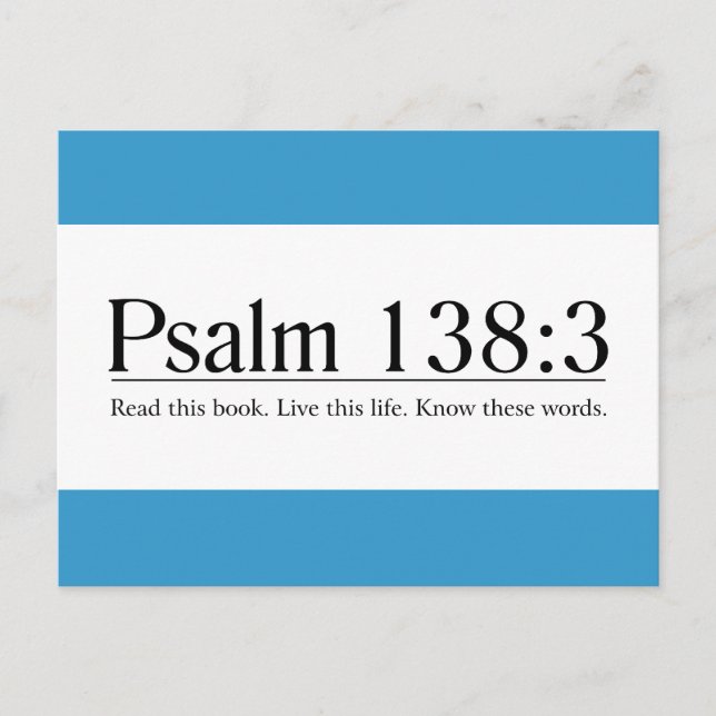 Carte Postale Lire la Bible Psaume 138:3 (Devant)