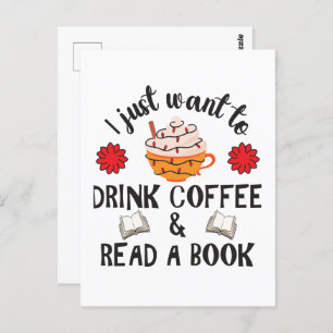 Carte Postale Lire Livre Et Boire Café