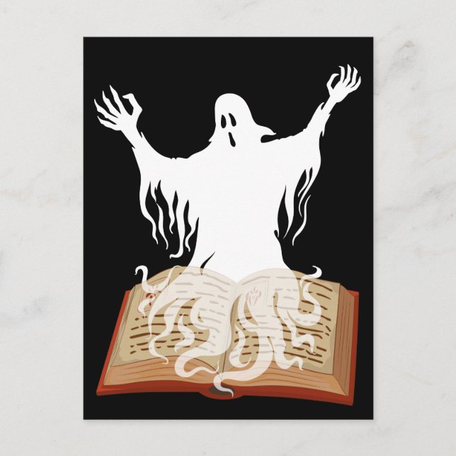 Carte Postale Lire plus Livres Ghost Book Halloween (Devant)