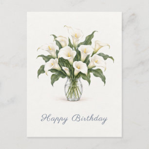 Carte Postale Lis Callas Blancs Joyeux Anniversaire