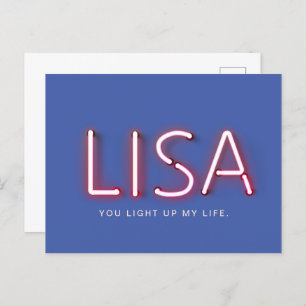 Carte Postale Lisa, tu allumes mes néons de vie