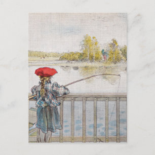 Carte Postale Lisbeth a Little Girl Fishing par Carl Larsson