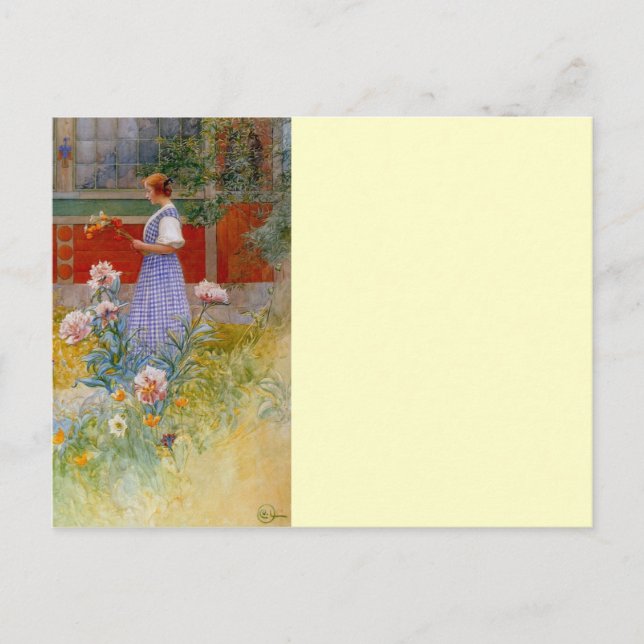 Carte Postale Lisbeth avec des pivoies (Devant)