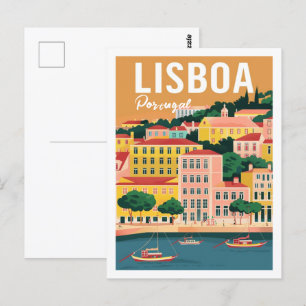 Carte Postale Lisboa Portugal Vintage célèbre Travel Place
