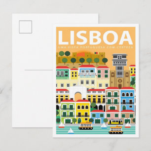 Carte Postale Lisboa Portugal Voyage Vintage