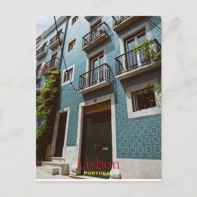 Carte Postale Lisbonne colorée, Voyage Portugal (Devant)