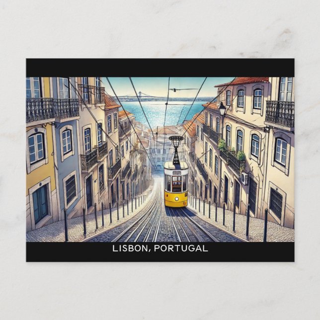 Carte Postale Lisbonne Portugal Bica Funiculaire (Devant)