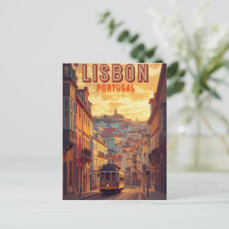 Carte Postale Lisbonne Portugal ciel - Tramway vintage Art de vo