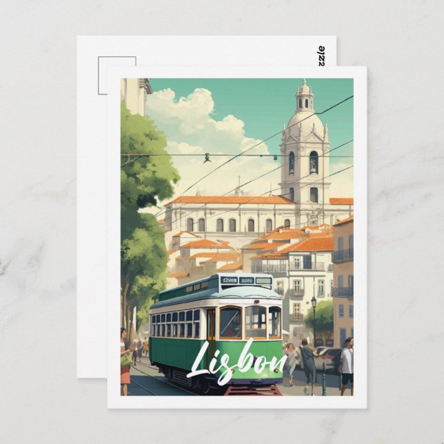 Carte Postale Lisbonne Portugal Lieu de voyage célèbre (Devant / Derrière)