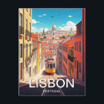 Carte Postale Lisbonne Portugal Panthéon Alfama Anime<br><div class="desc">Lisbonne au Portugal est célèbre pour ses tramways jaunes et ses fleurs violettes. L'une des plus belles villes du monde. Les rues escarpées d'Alfama,  l'un des quartiers les plus anciens de Lisbonne,  sont bordées de magasins vendant des objets artisanaux traditionnels et des cafés.</div>