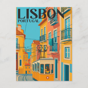 Carte Postale Lisbonne Portugal Tramway Voyage Rétro